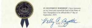 (Seal of the State of New Hampshire) Kelly A. Ayotte Governor
